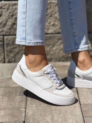 Lekkie białe buty sportowe damskie Piccadilly 910010-4 - Styl miejski
