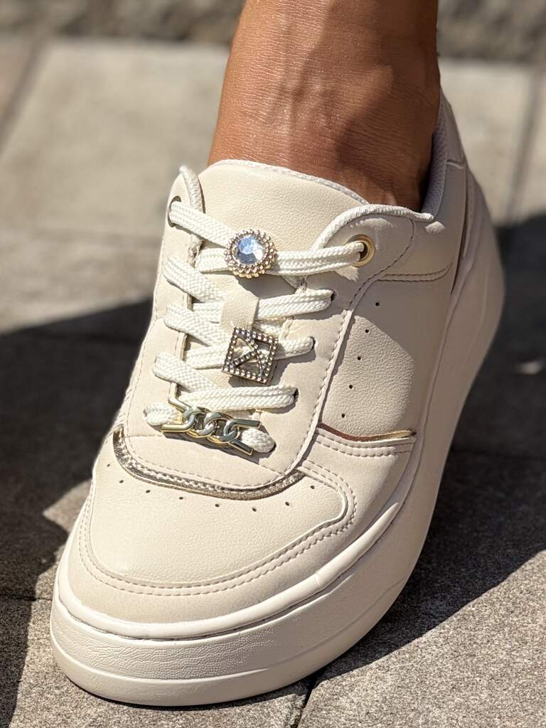 Komfortowe beżowe buty sportowe damskie Piccadilly 910010 - Styl casualowy