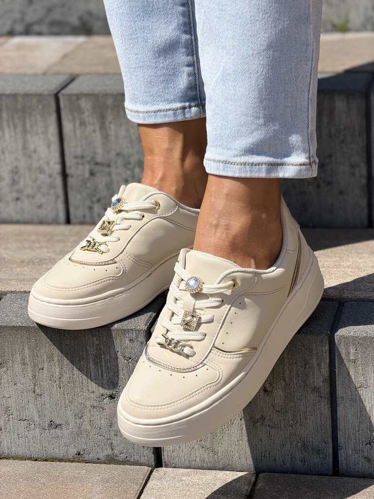 Komfortowe beżowe buty sportowe damskie Piccadilly 910010 - Na lato