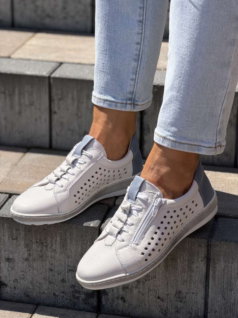 Beżowe półbuty damskie ażurowe WASAK 0688 - Styl premium