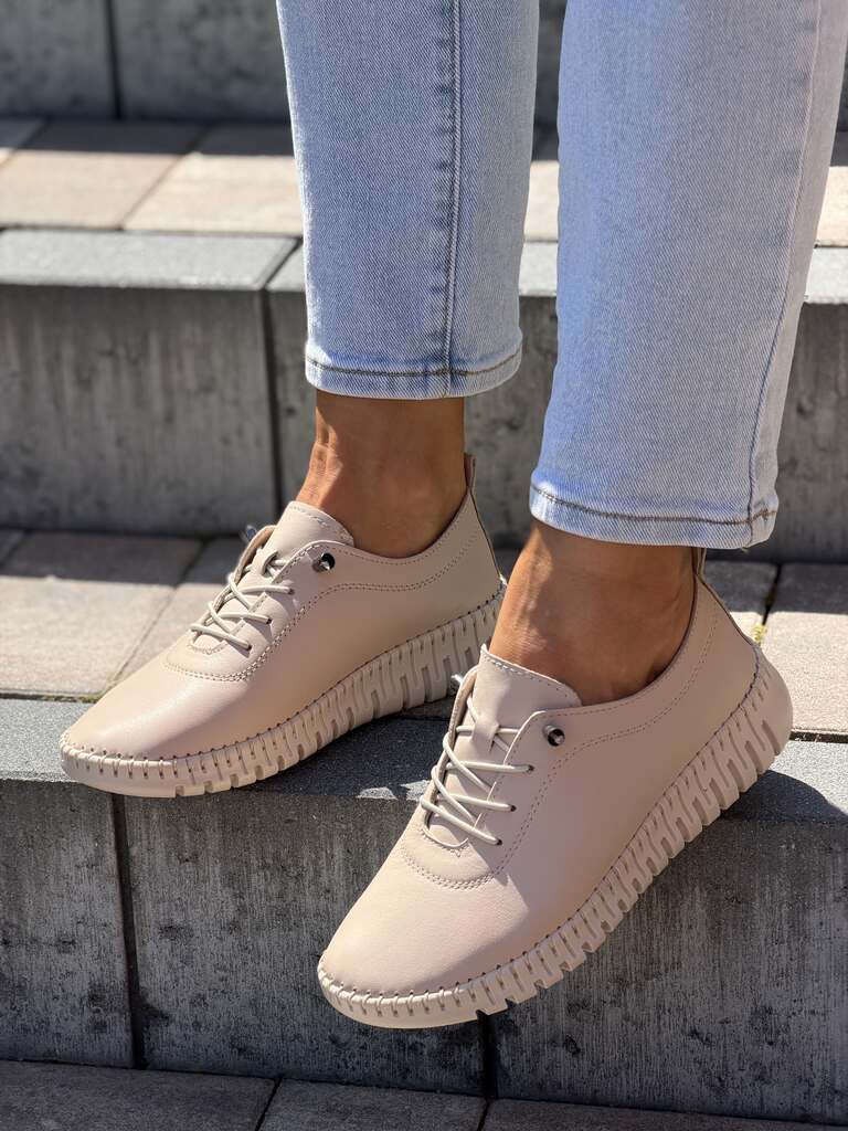 Złote skórzane półbuty damskie Filippo DP7810/26 - Styl komfortowy
