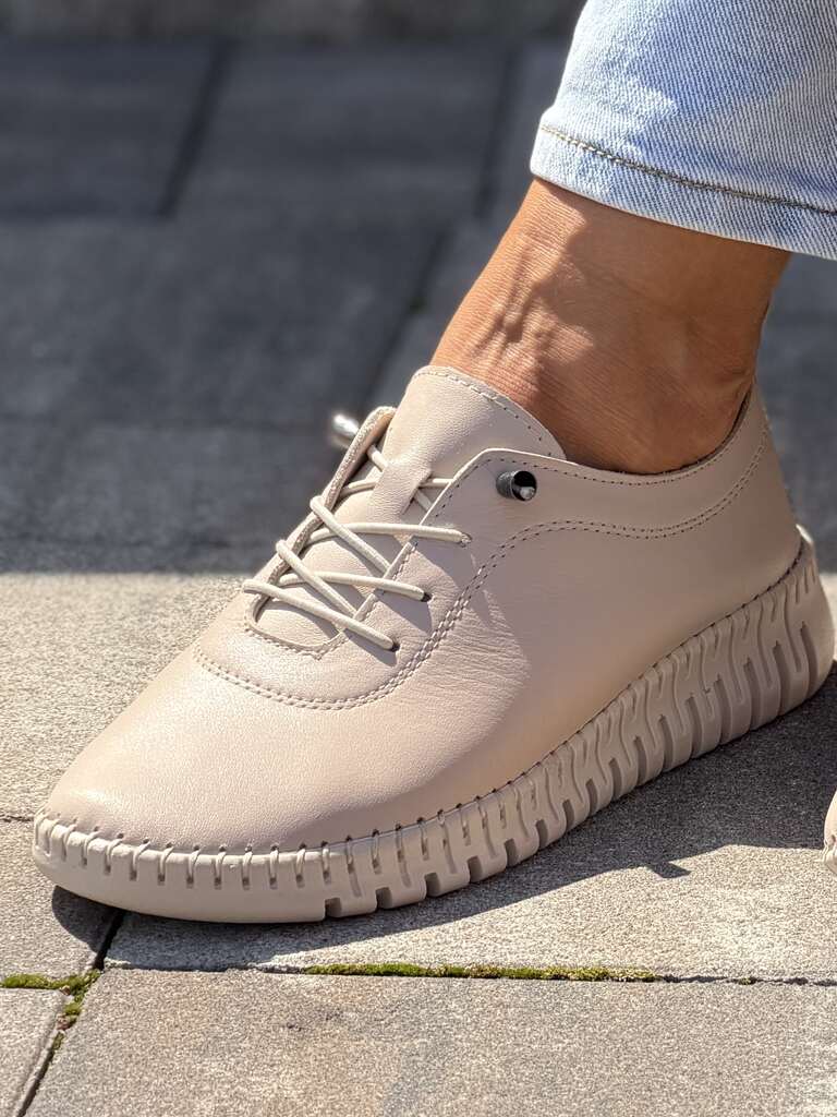 Złote skórzane półbuty damskie Filippo DP7810/26 - Na lato