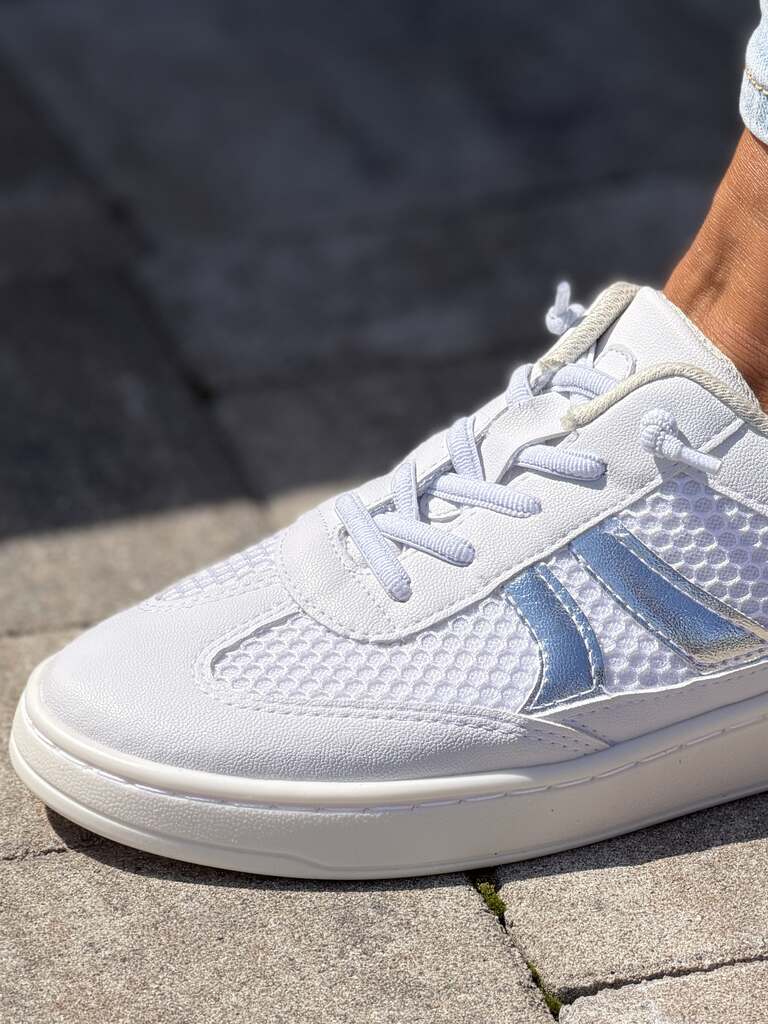 Białe komfortowe buty sportowe damskie z siateczką Piccadilly 985025 - Na jesień