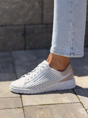 Białe ażurowe półbuty damskie WASAK 720P - Styl casualowy