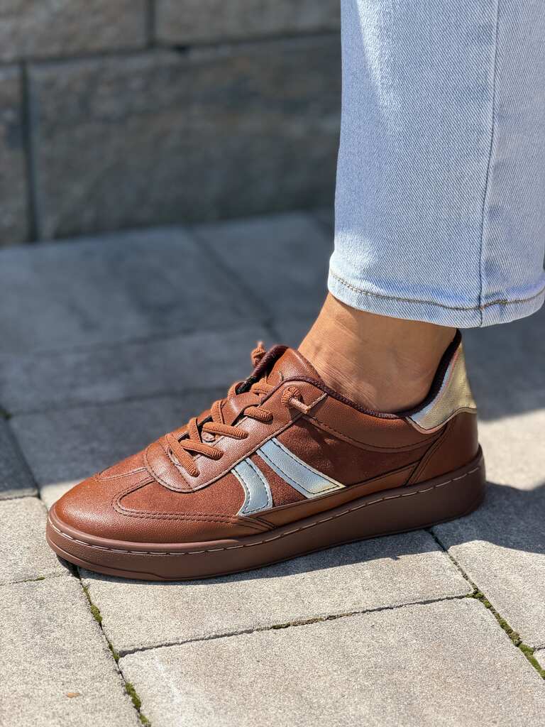 Brązowe komfortowe buty sportowe damskie z siateczką Piccadilly 985025-10 - obrazek 6