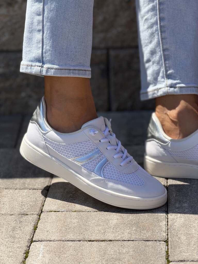 Białe komfortowe buty sportowe damskie z siateczką Piccadilly 985025 - Na wiosnę