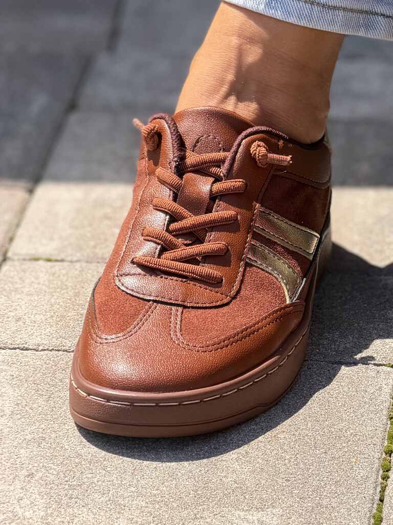 Brązowe komfortowe buty sportowe damskie z siateczką Piccadilly 985025-10 - obrazek 10