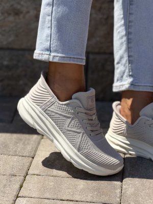 Lekkie szare buty sportowe damskie siatkowe McBraun 9898