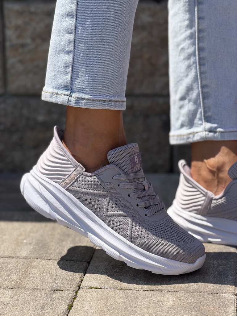 Lekkie szare buty sportowe damskie siatkowe McBraun 9898