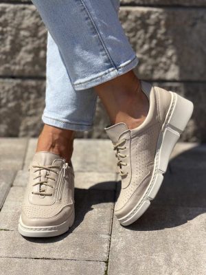 Skórzane miętowe buty damskie T.Sokolski OG2501 - Styl miejski