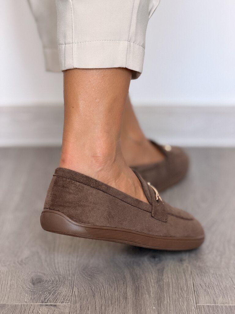 Brązowe zamszowe mokasyny damskie barefoot Siwiecki JH756 - Na wiosnę