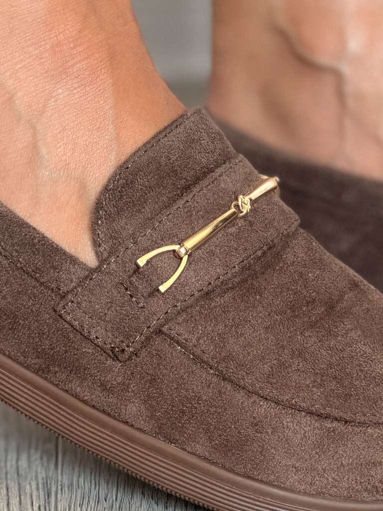 Brązowe zamszowe mokasyny damskie barefoot Siwiecki JH756 - Na co dzień