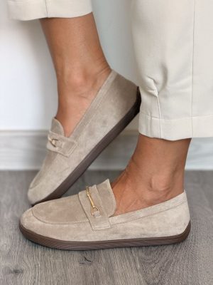 Brązowe zamszowe mokasyny damskie barefoot Siwiecki JH756 - Styl elegancki